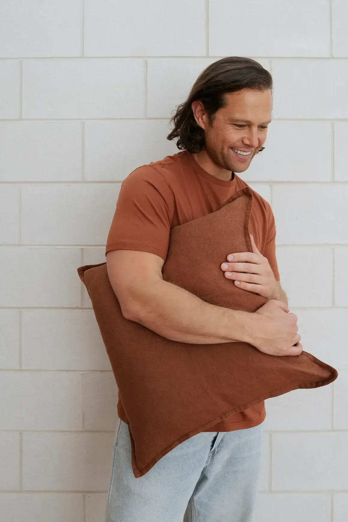 Weave Home European Linen Como Cushion - Tobacco | Three Sizes