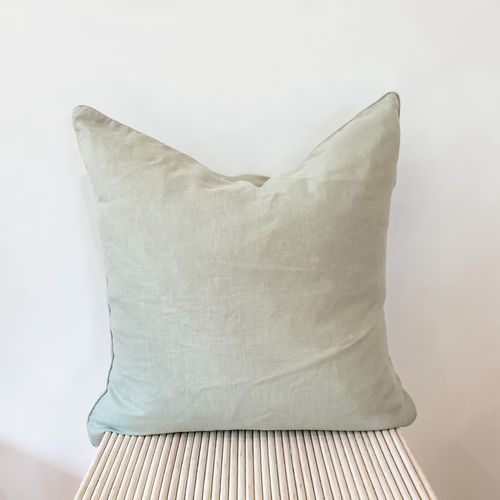 100% French Flax Linen Feather filled Cushion- Sage