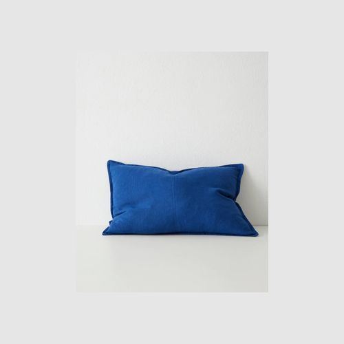 Weave Home European Linen Como Cushion  - Cobalt | Three Sizes