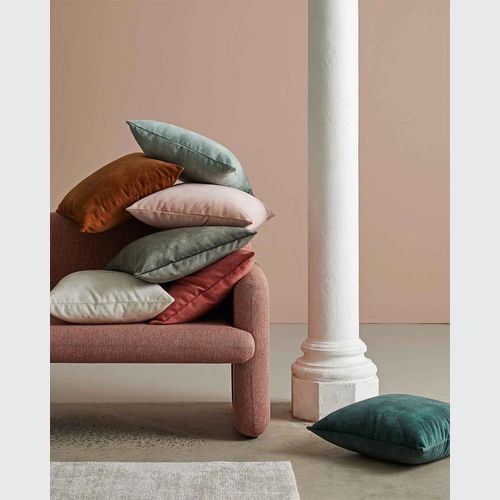 Weave Home Ava Velvet Cushion - Coral | 50 x 50cm