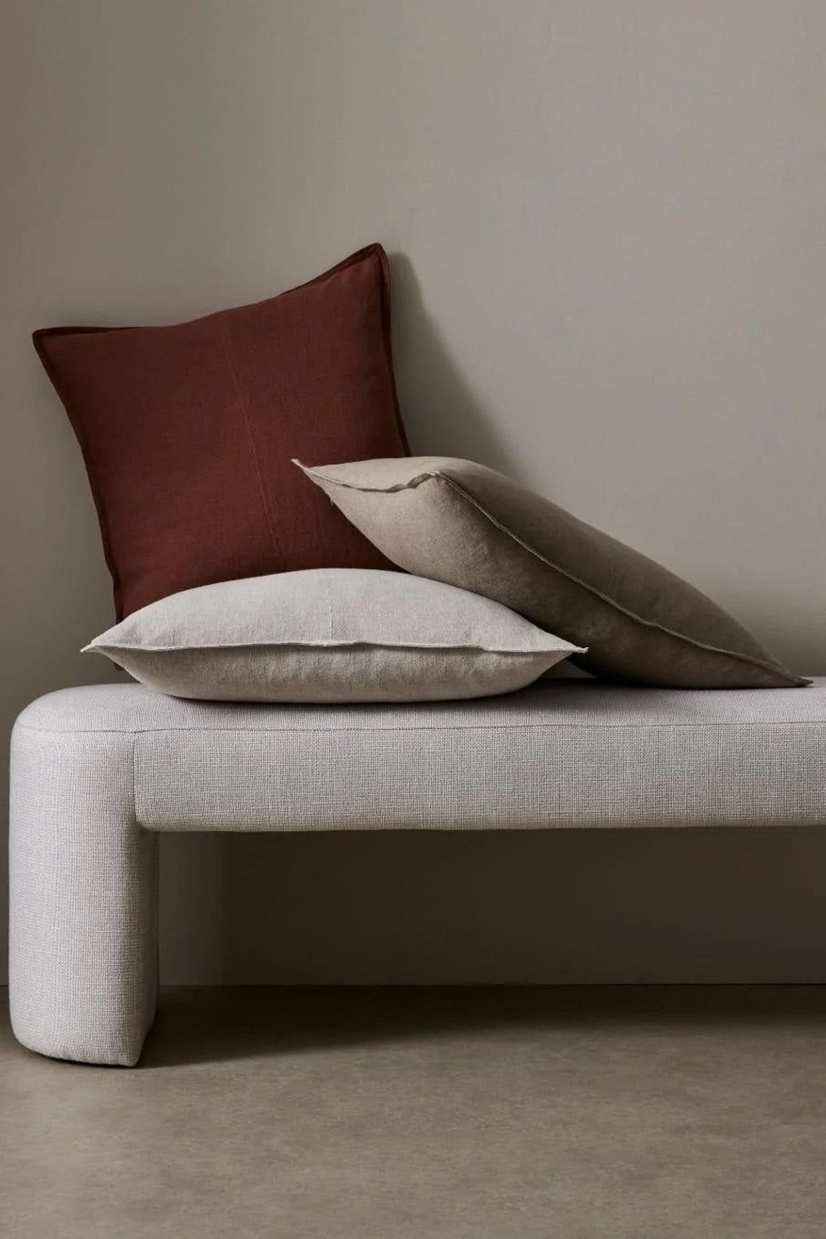 Weave Home European Linen Como Cushion - Tobacco | Three Sizes