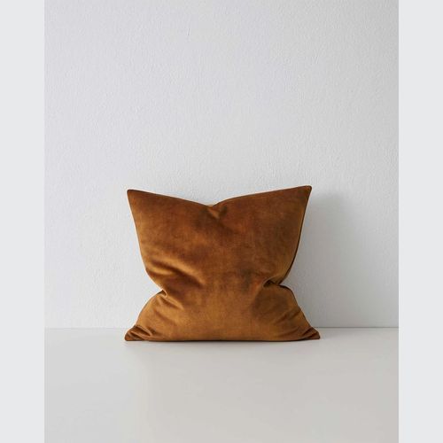 Weave Home Ava Velvet Cushion - Ochre | 50 x 50cm