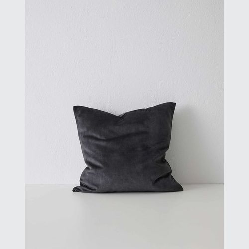 Weave Home Ava Velvet Cushion - Coal | 50 x 50cm