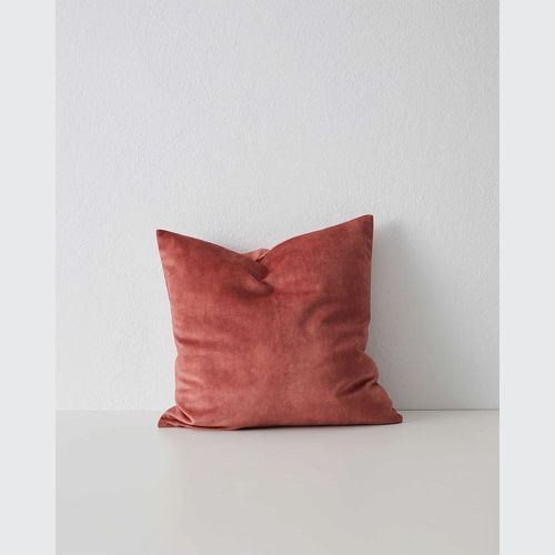 Weave Home Ava Velvet Cushion - Coral | 50 x 50cm