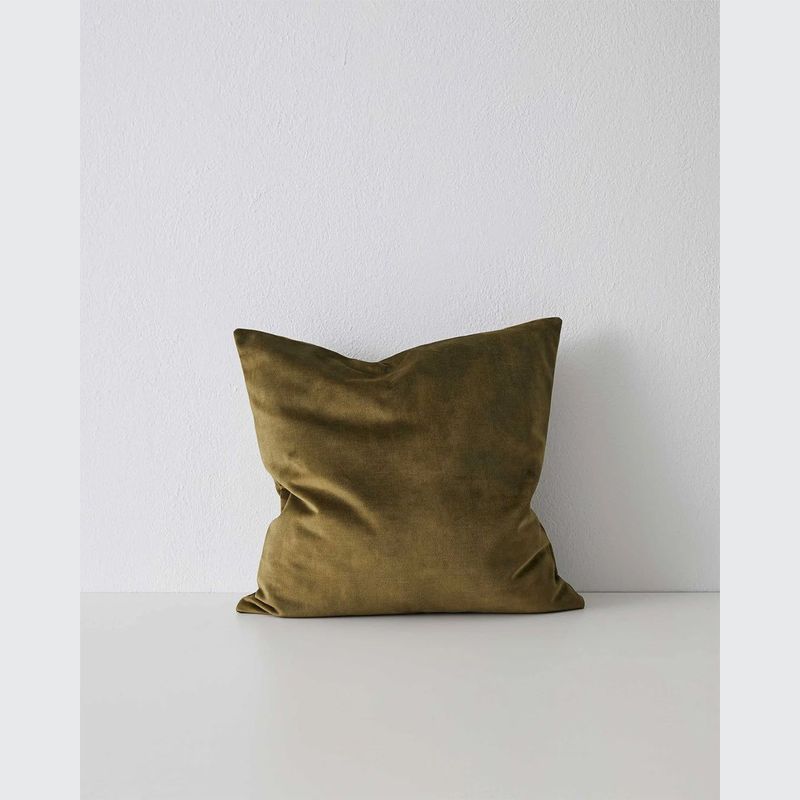 Weave Home Ava Velvet Cushion - Moss | 50 x 50cm