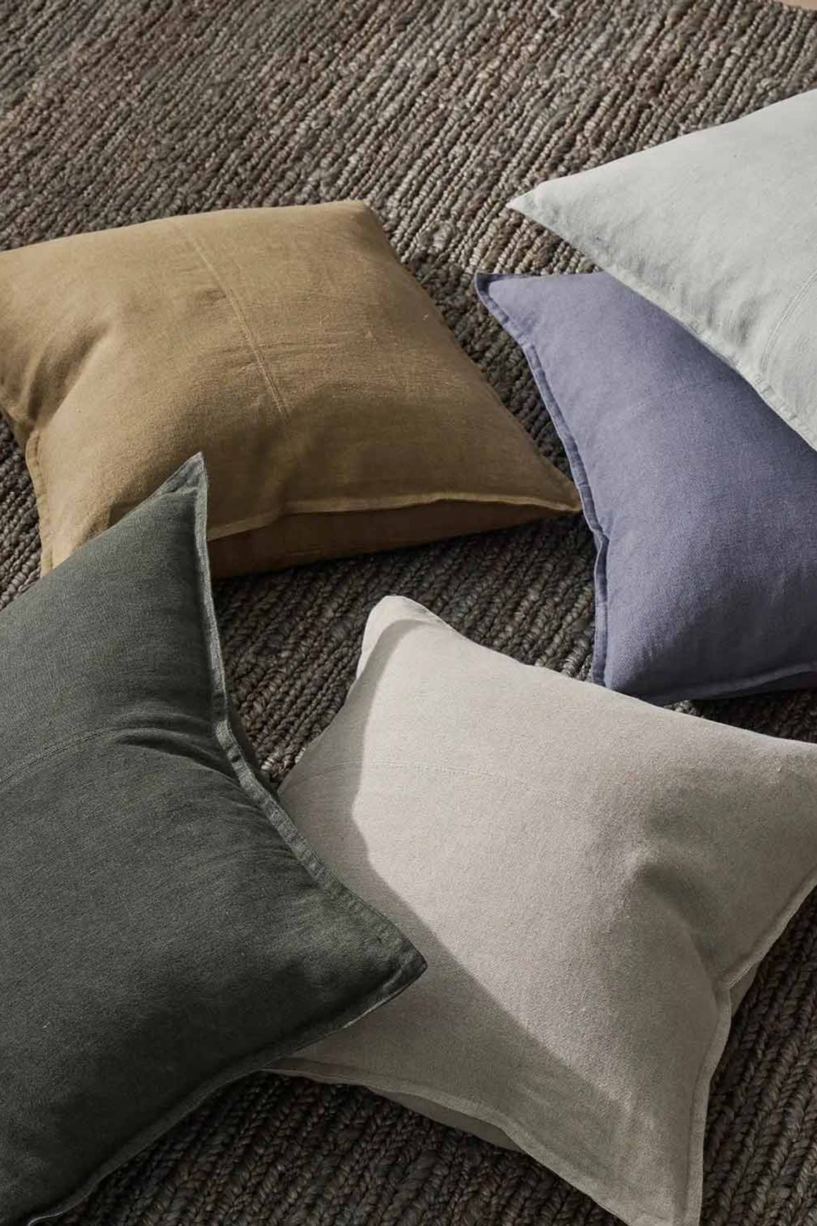 Weave Home European Linen Como Cushion - Smoke | Three Sizes
