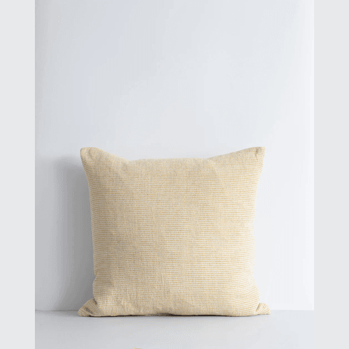 Baya Sandridge Cushion - Linen/Ochre | 100% Linen
