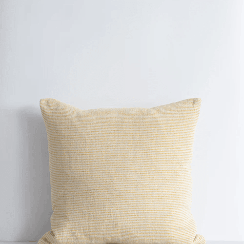 Baya Sandridge Cushion - Linen/Ochre | 100% Linen