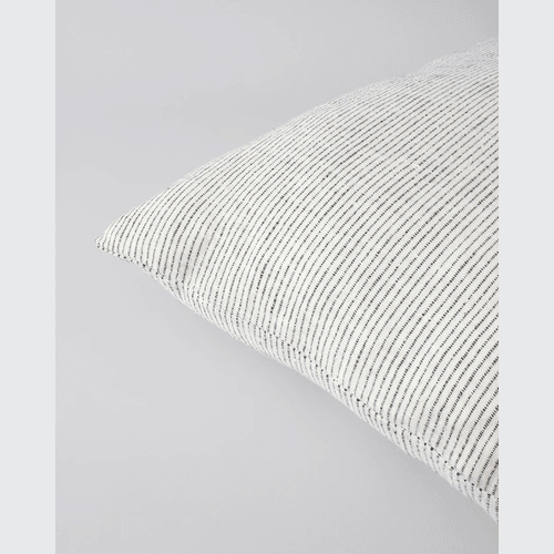 Baya Sandridge Cushion - Off White/Lead | 100% Linen