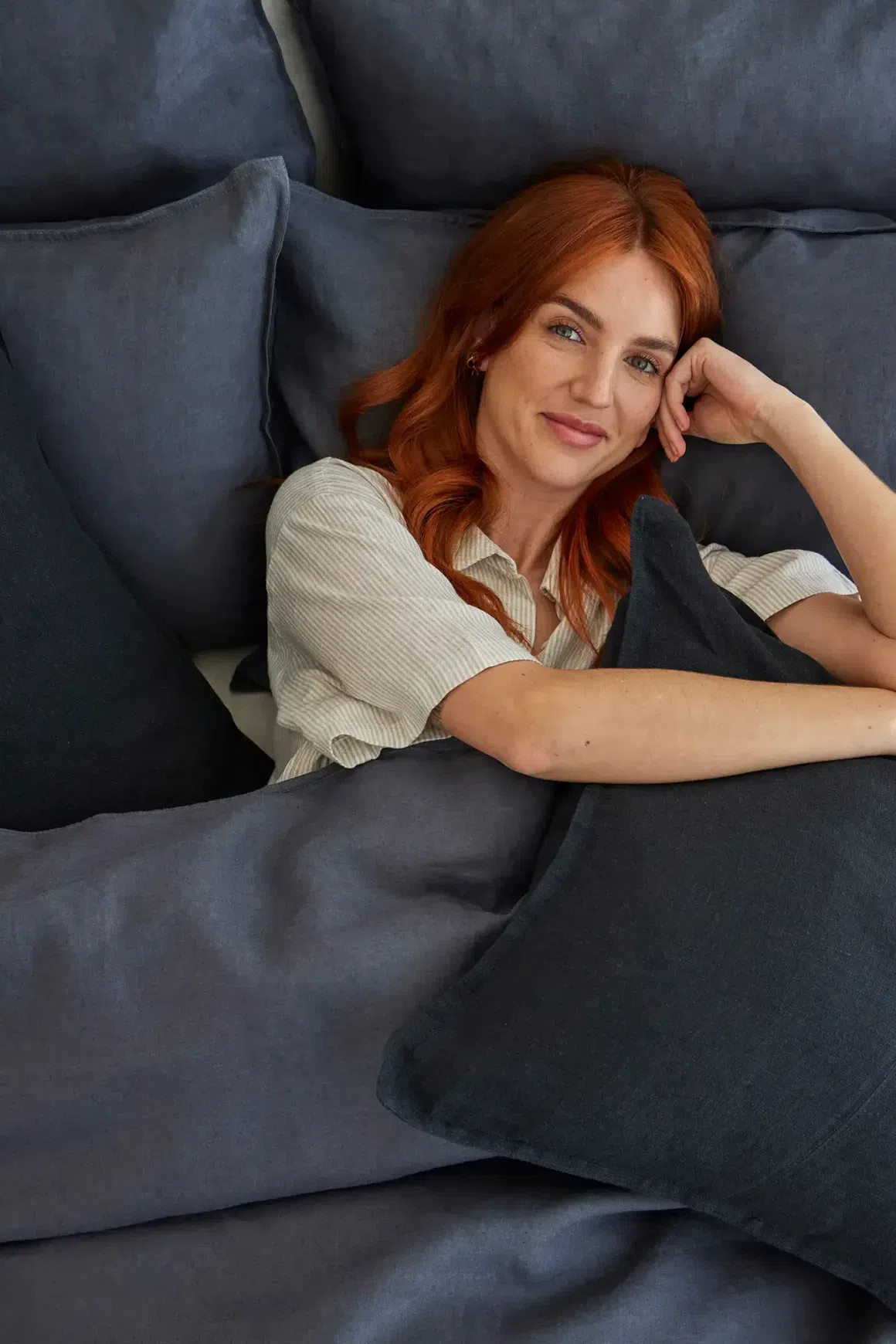 Weave Home European Linen Como Cushion - Shadow | Three Sizes