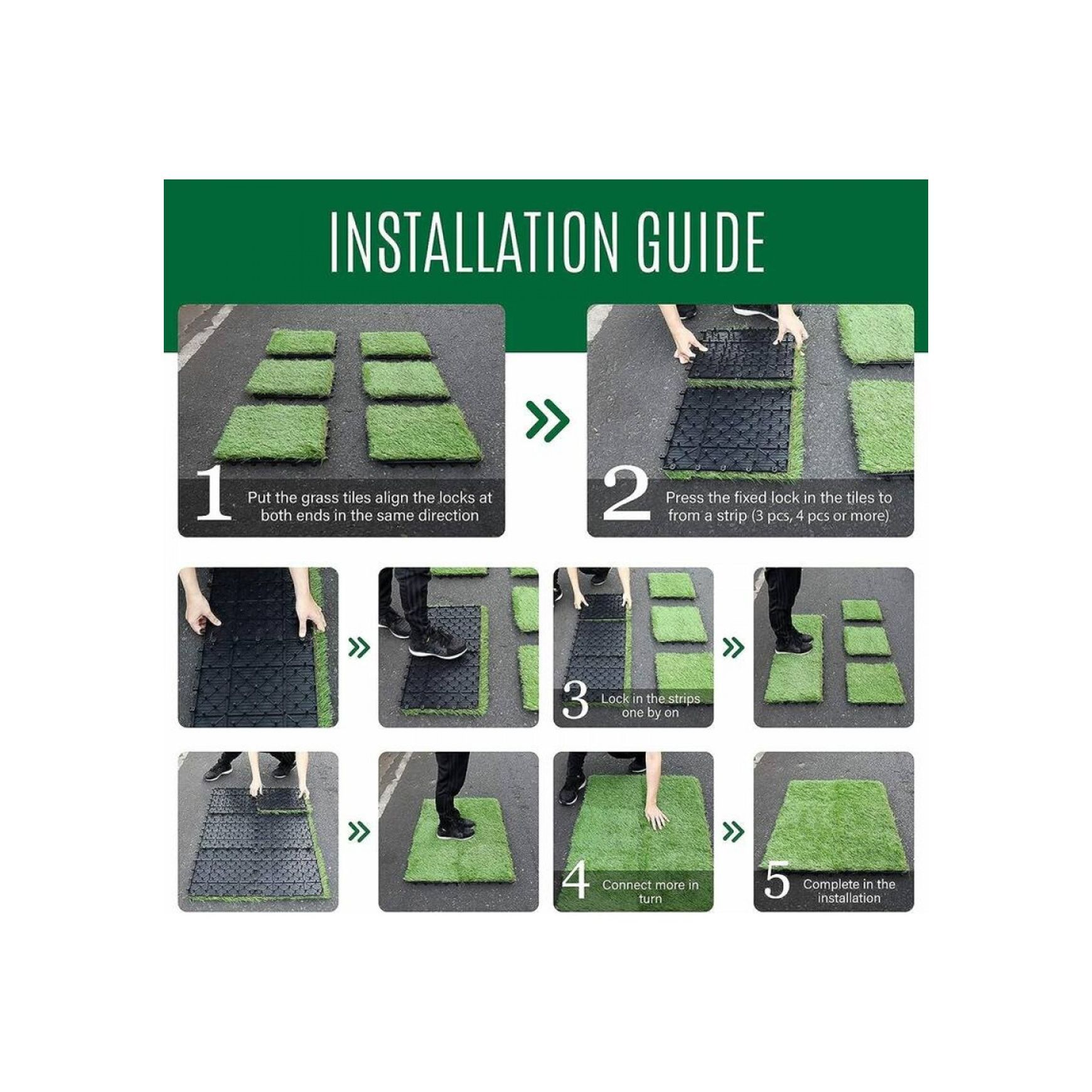 Artificial Grass Deck Tiles 300*300*20 - pack of 10