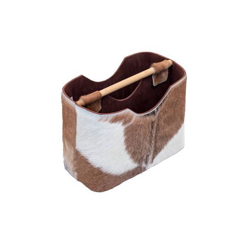 Leather Magazine Basket