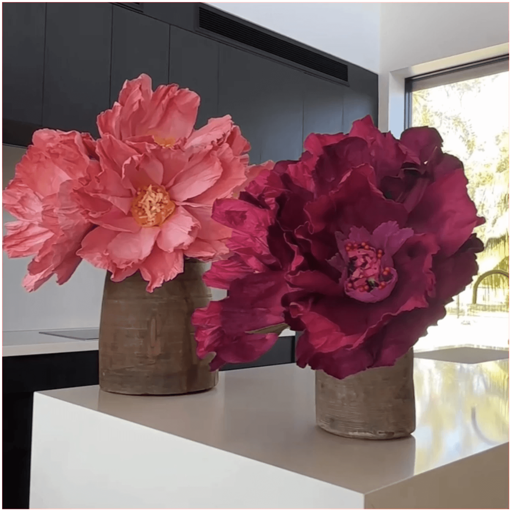 Two Toned Crepe Paper Flower