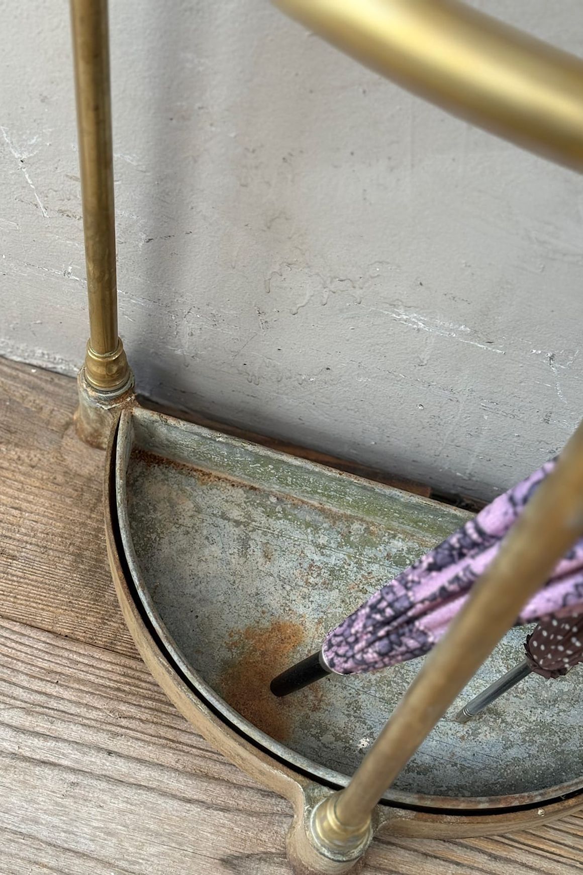 Antique French Brass Umbrella Stand