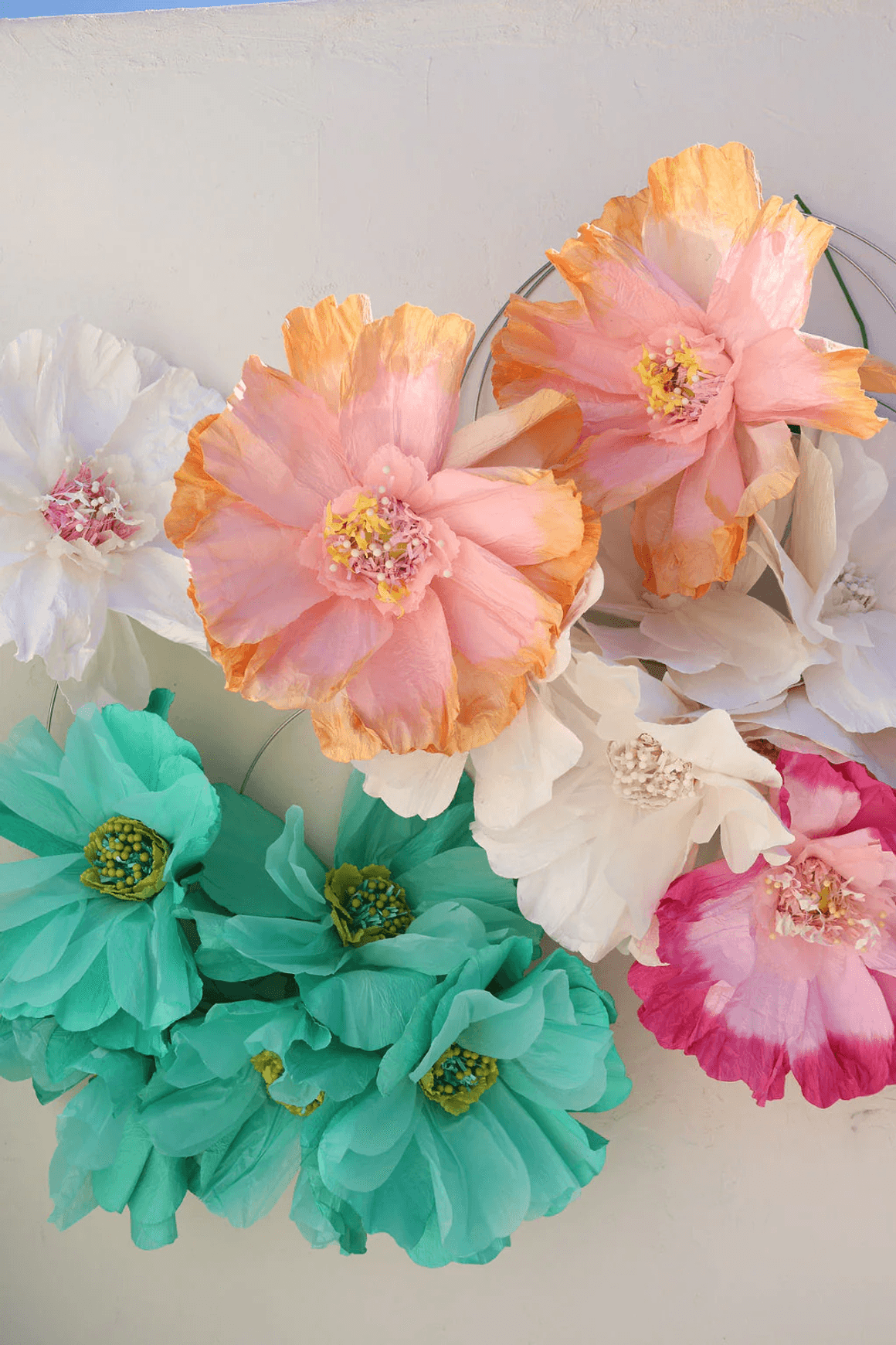 Two Toned Crepe Paper Flower