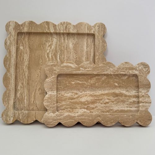 Scalloped Edge Tray – Travertine
