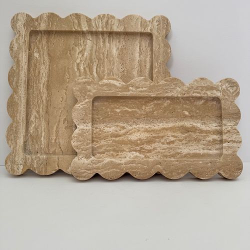 Scalloped Edge Tray – Travertine
