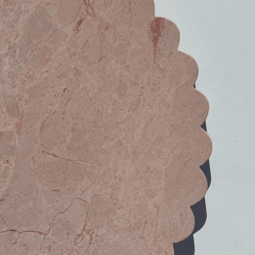 Scalloped Edge Round Tray - Pearl Pink Blush Marble