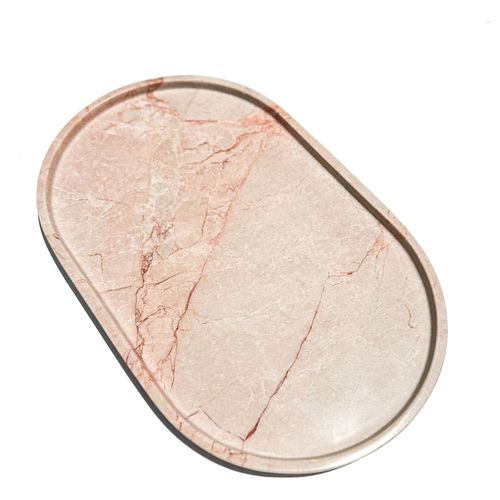 Oval Concave Tray – Pearl Pink Blush Marble