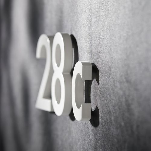 White Stainless Steel Numbers & Letters