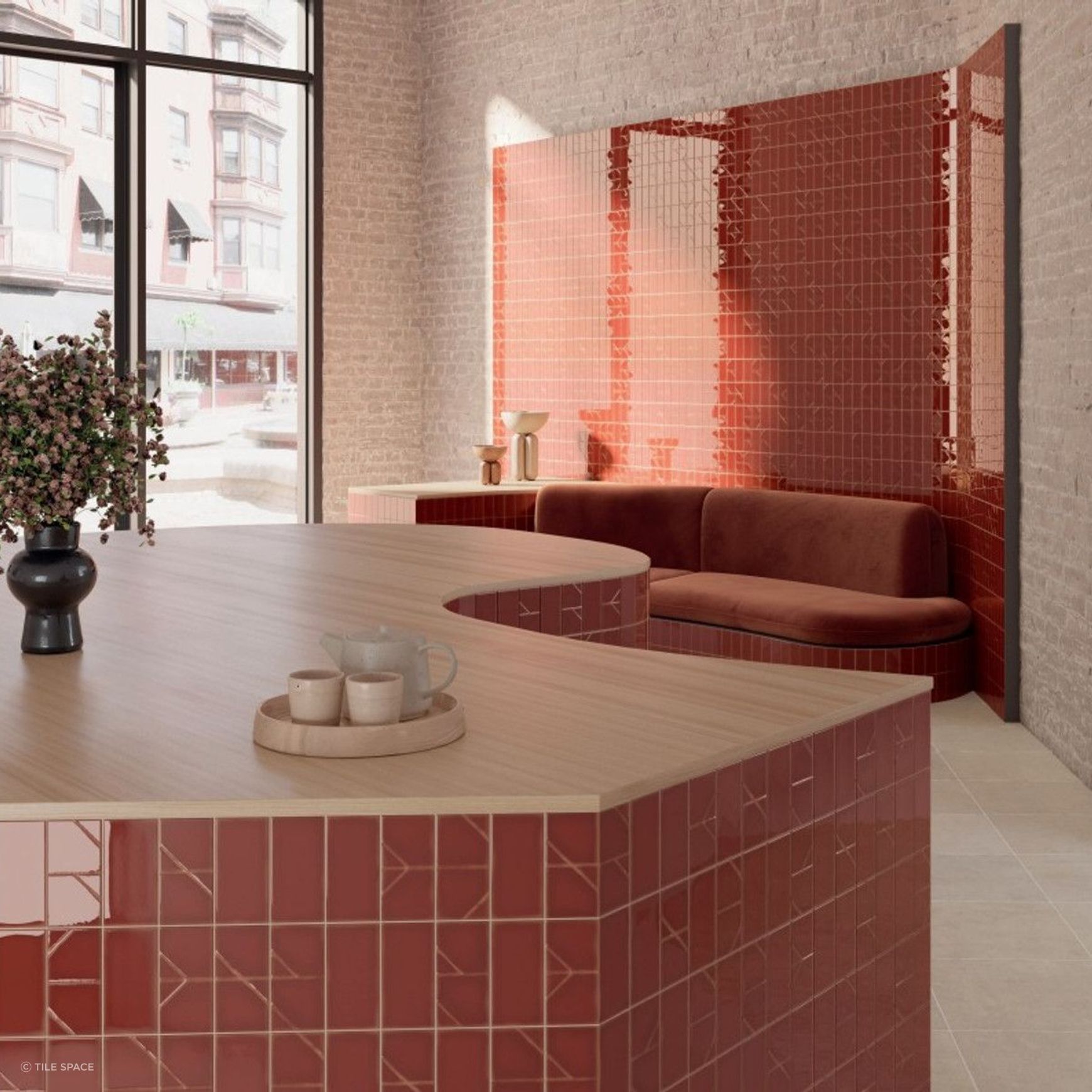 Yoko | Origami Bordo Gloss | 62x125