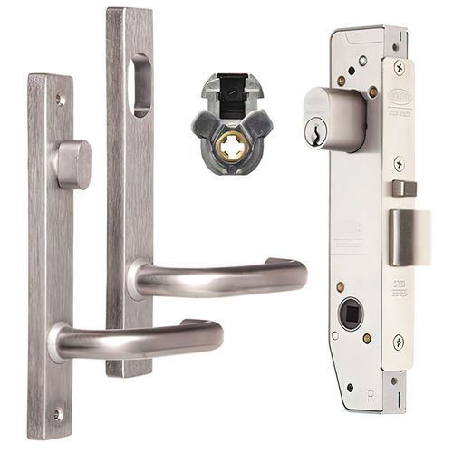 Lockwood Narrow Mortice Lock Kit Cyl/Turn/Handles SC