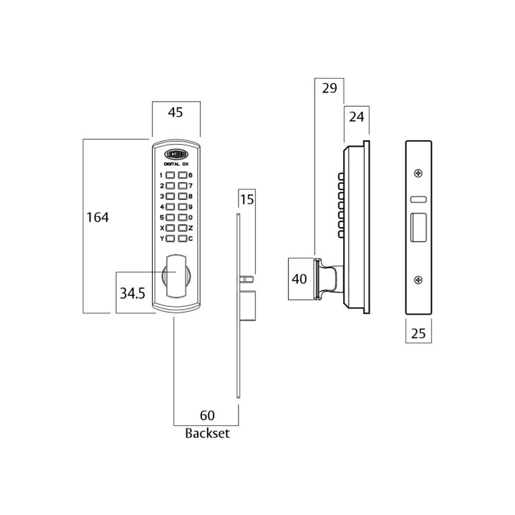 Lockwood Digital Door Lock Right Hand 3572DXKORSC