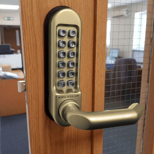 Borg Digital Door Lock Keyless Entry Fire Rated Polished Brass BL5001PB