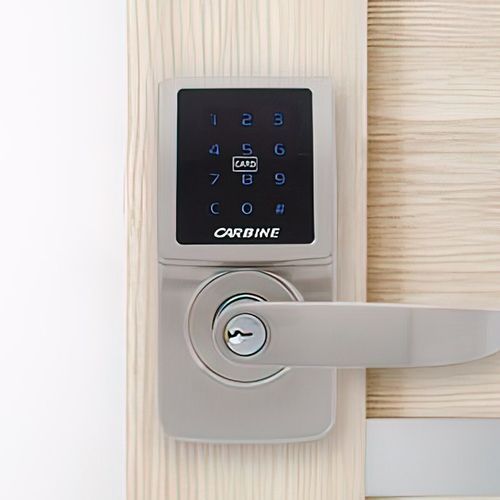 Carbine Electronic Door Lever Set Touch Screen Satin Nickel CEL-3IN1-SL8SNKIT
