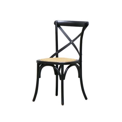 Bentwood Black Dining Chair, Metal Crossback