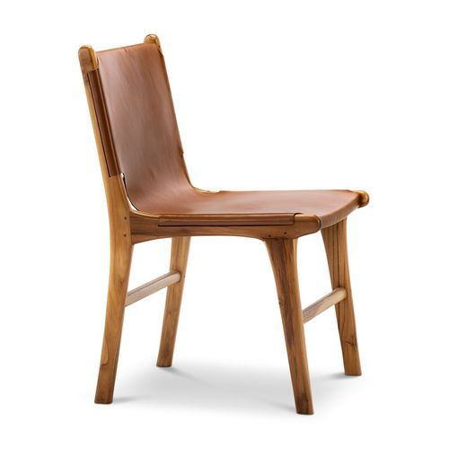 Lazie Leather Sling Dining Chairs | Set of 2 | Coco Tan