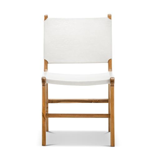 Casey Flat Leather Dining Chair | Set of 2 | White