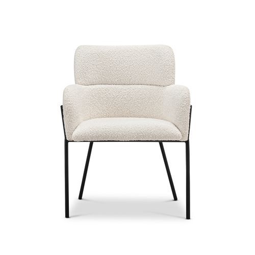 Kalia Bouclé Dining Chair | Cream & Black