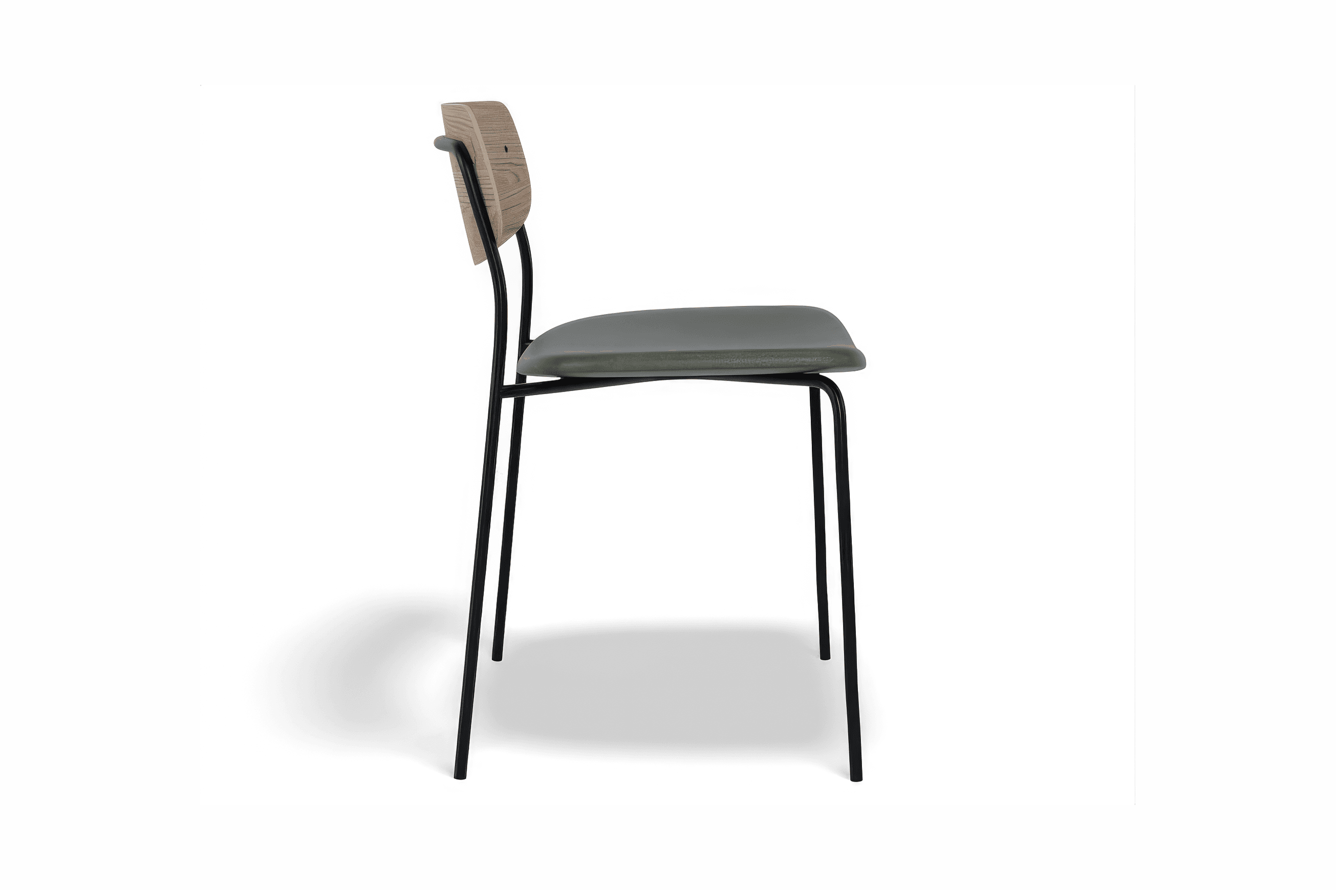 Rylie Chair - Padded Seat with Natural Backrest