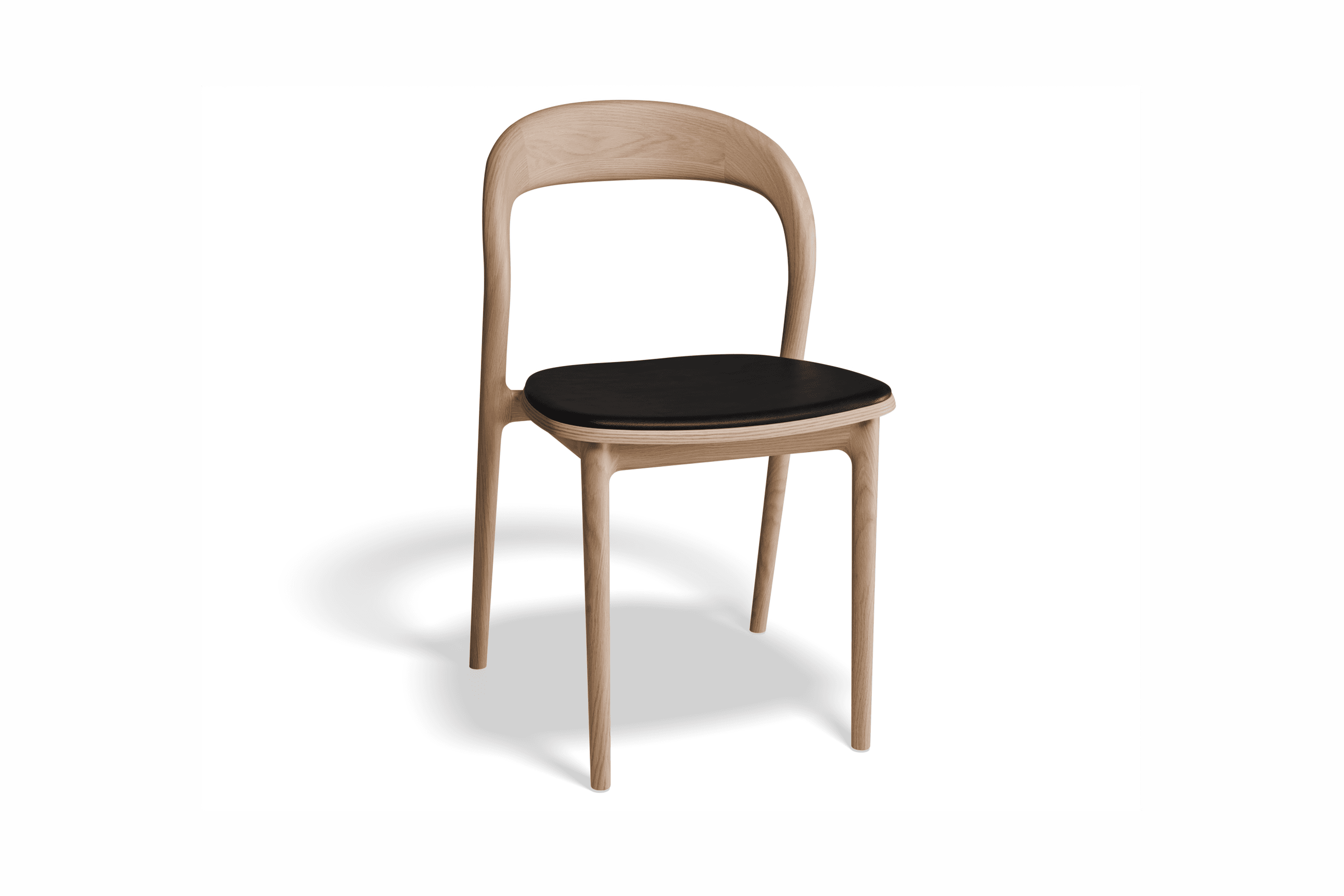 Mia Chair - Natural with Vegan Leather Seat Pad