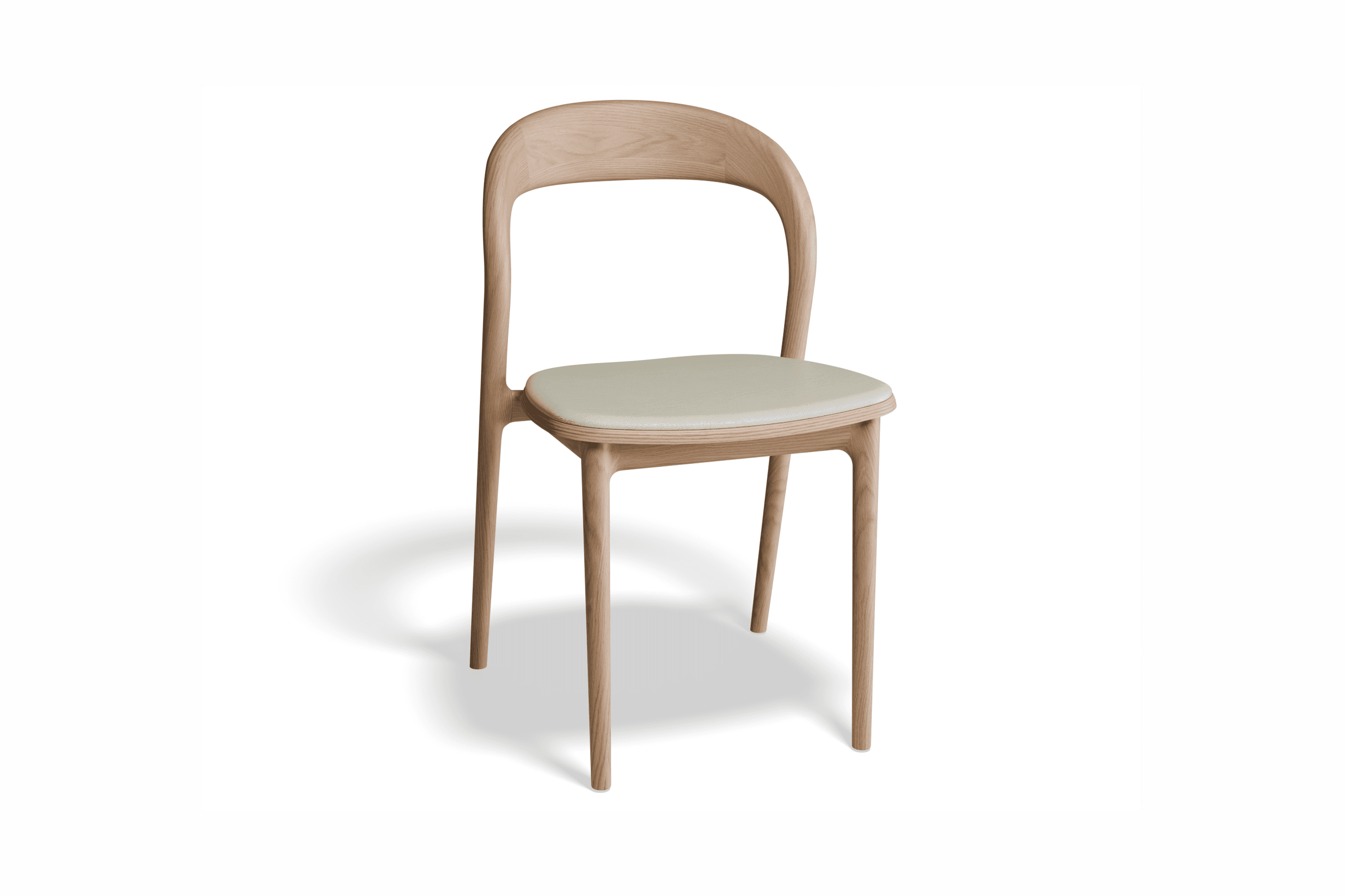 Mia Chair - Natural with Vegan Leather Seat Pad