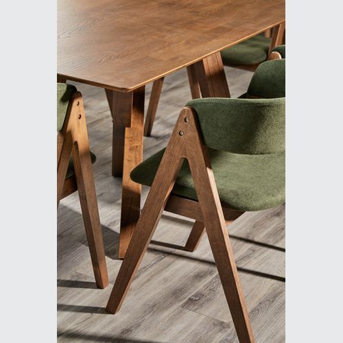 Gaudi Hardwood Dining Chair | Green | Walnut