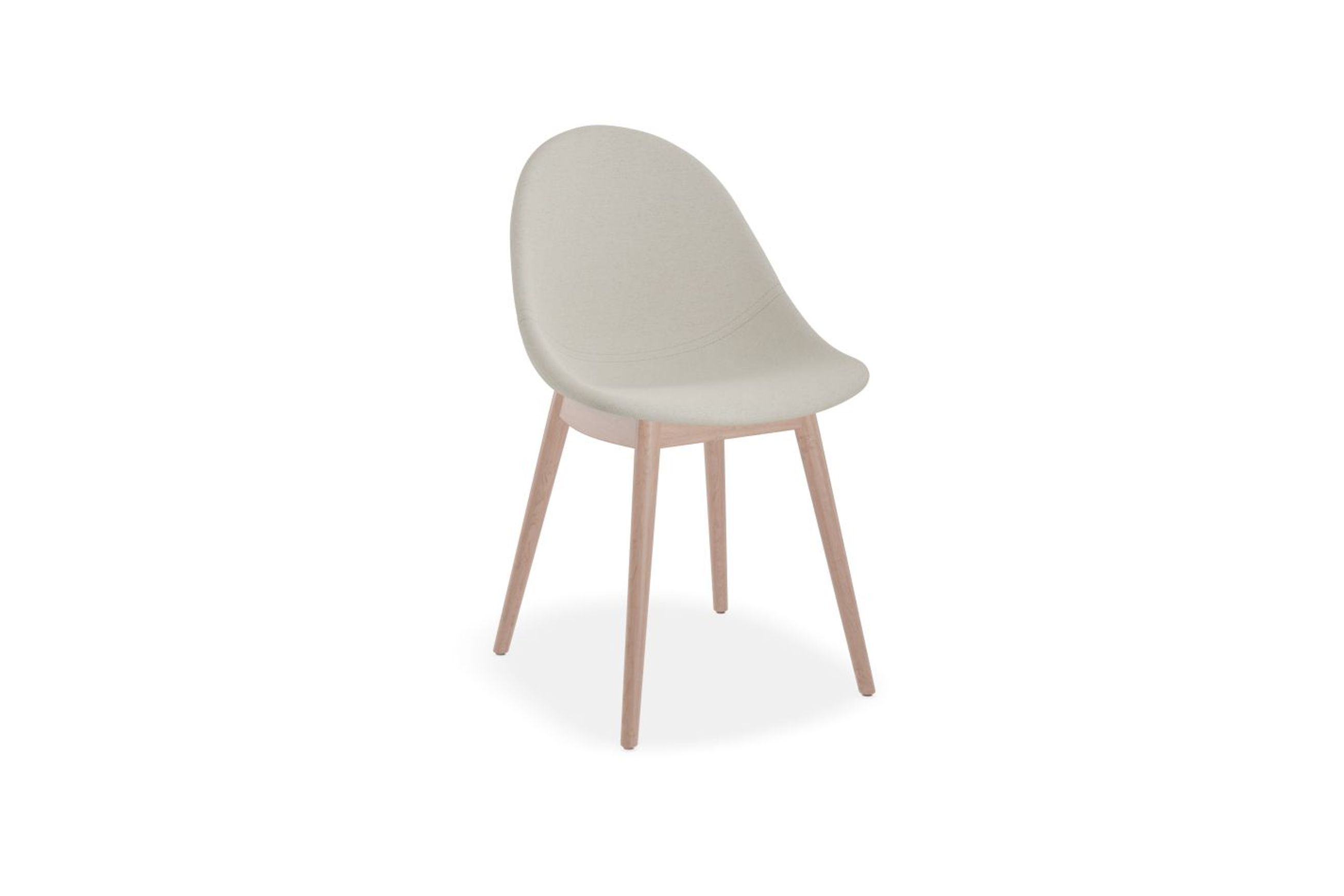 Pebble Fabric Light Grey Upholstered Chair - Pyramid Fixed Base - Black