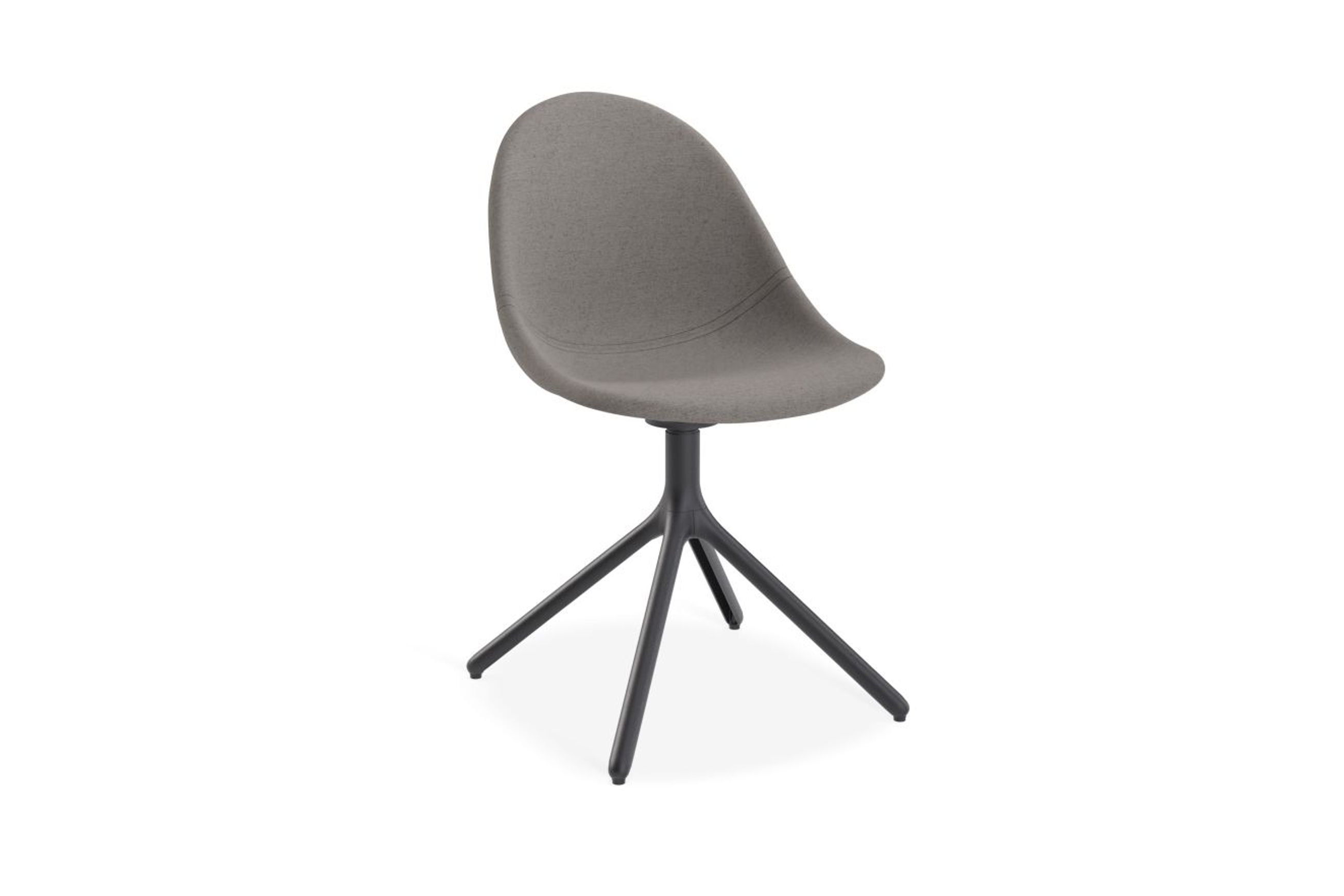 Pebble Fabric Dark Grey Upholstered Chair - 4 Post - Black