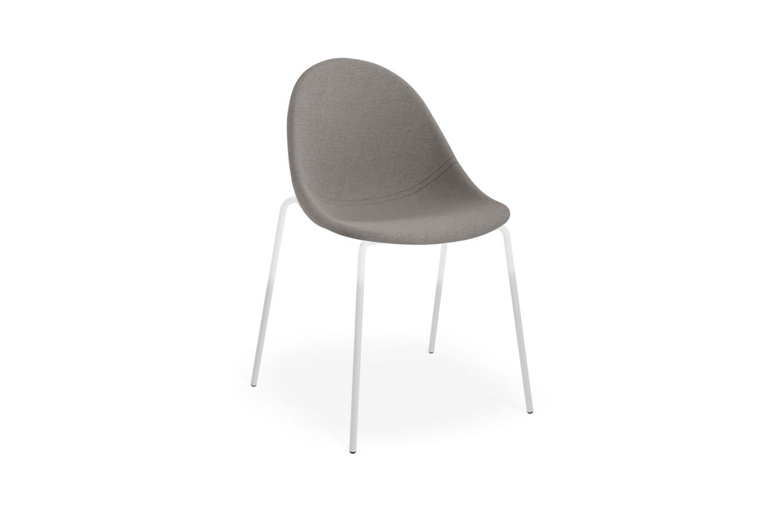 Pebble Fabric Dark Grey Upholstered Chair - Pyramid Fixed Base with Castors - Black