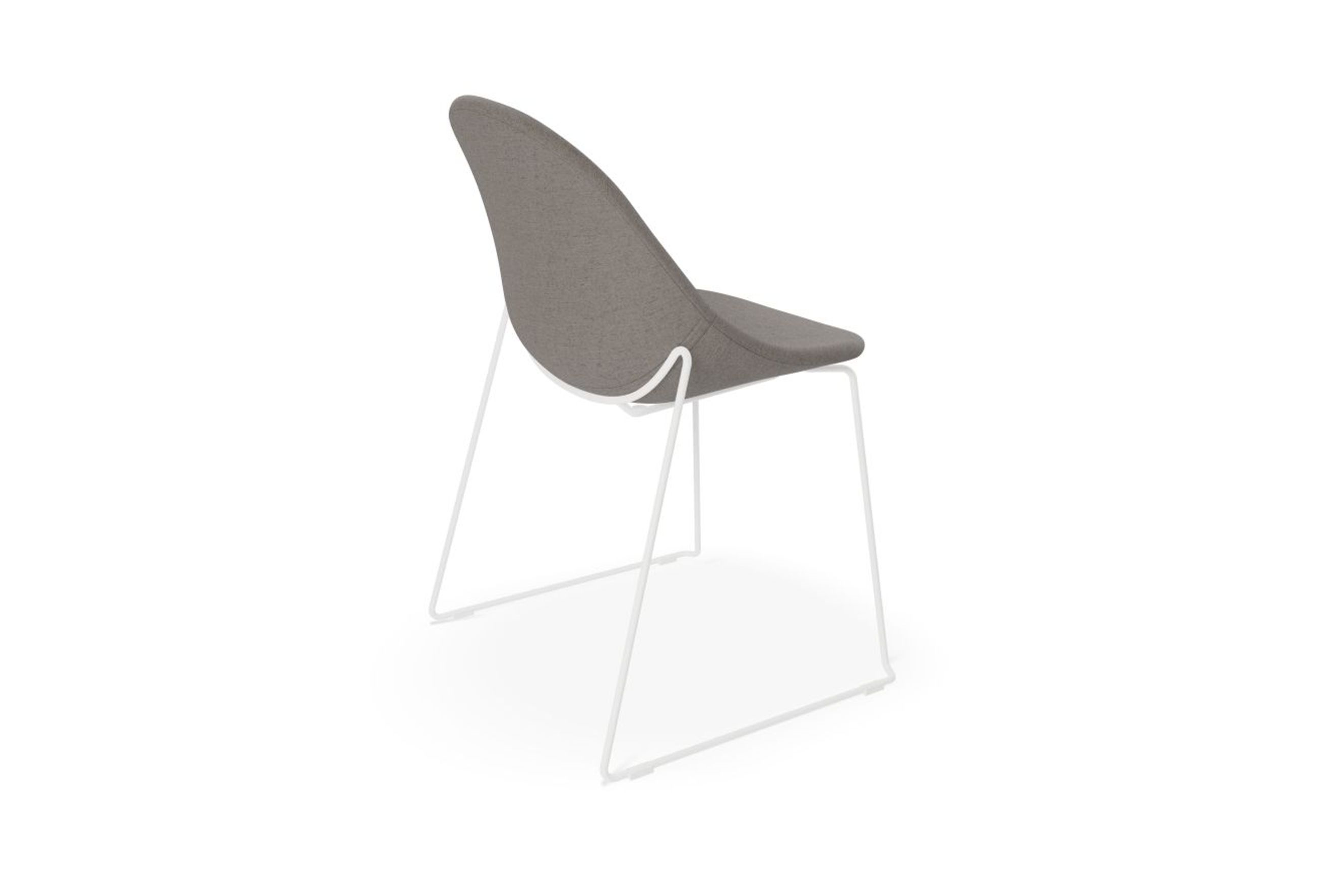 Pebble Fabric Dark Grey Upholstered Chair - Pyramid Fixed Base with Castors - Black