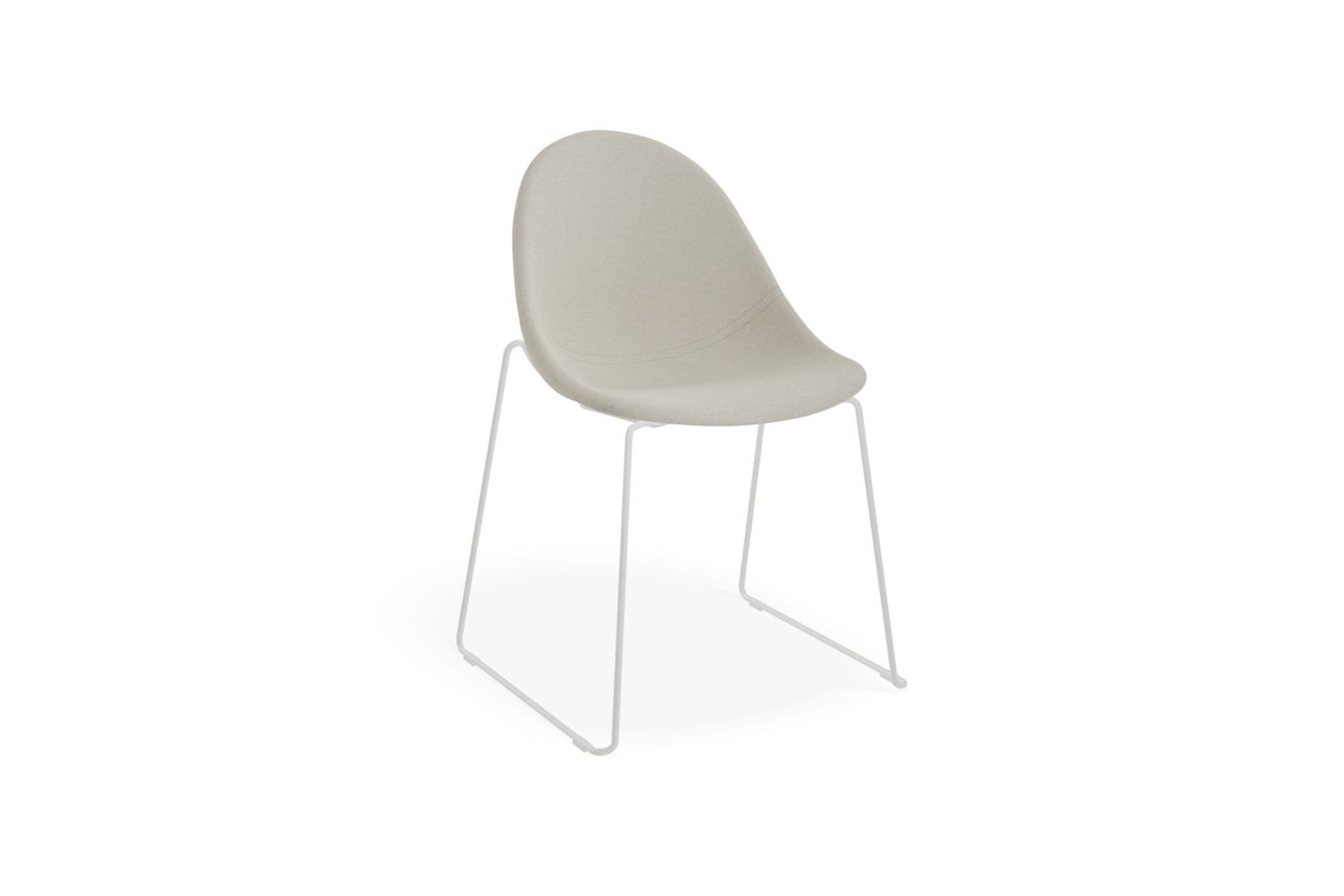 Pebble Fabric Light Grey Upholstered Chair - Swivel Base - Black