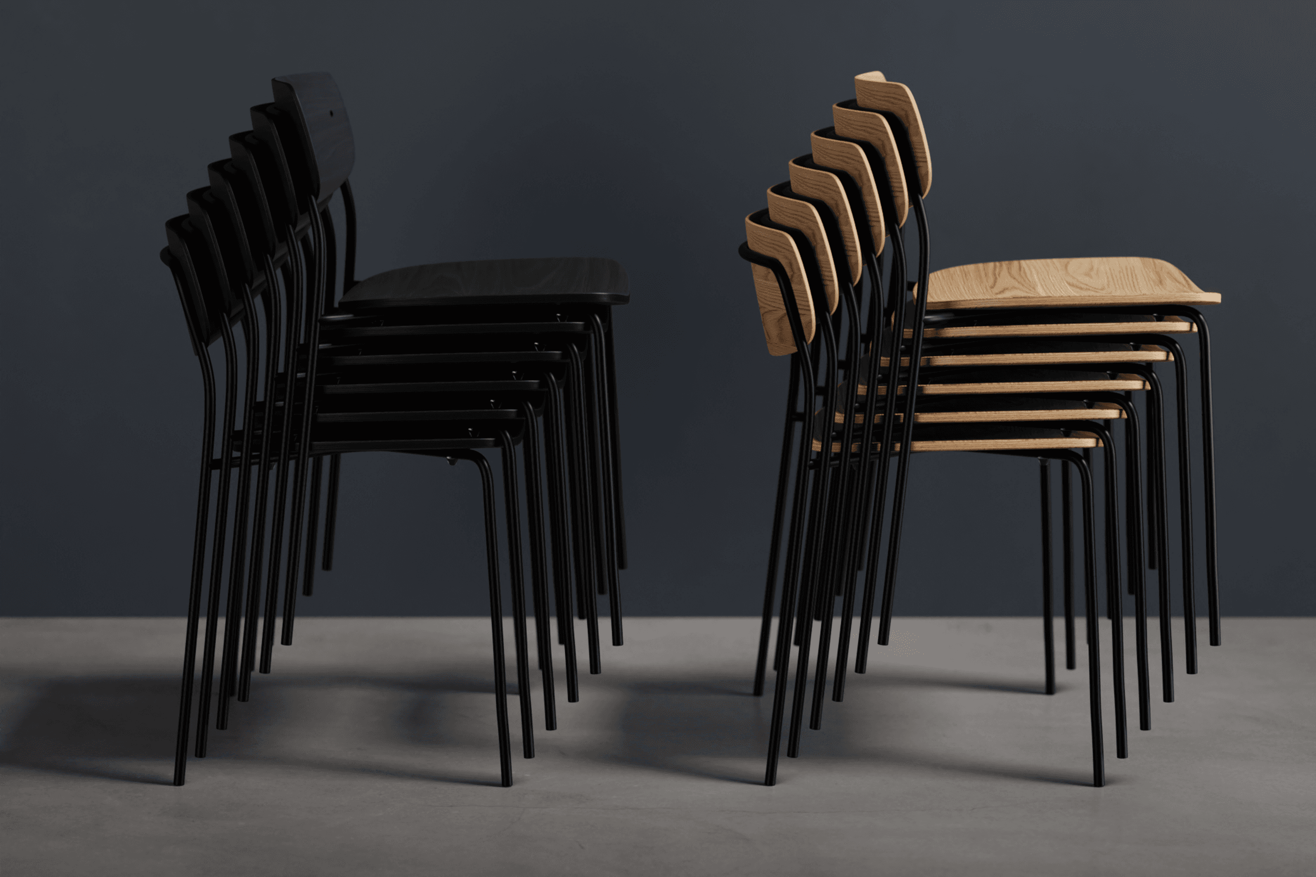 Rylie Chair - Black Stained Ash Seat and Backrest