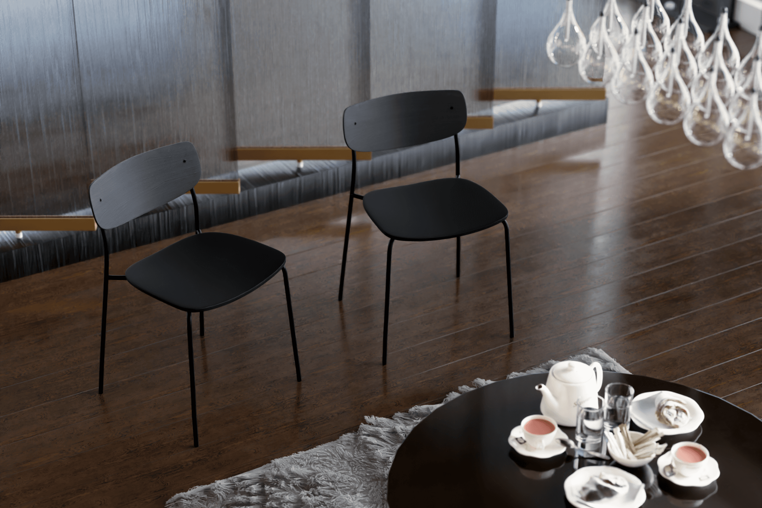 Rylie Chair - Black Stained Ash Seat and Backrest