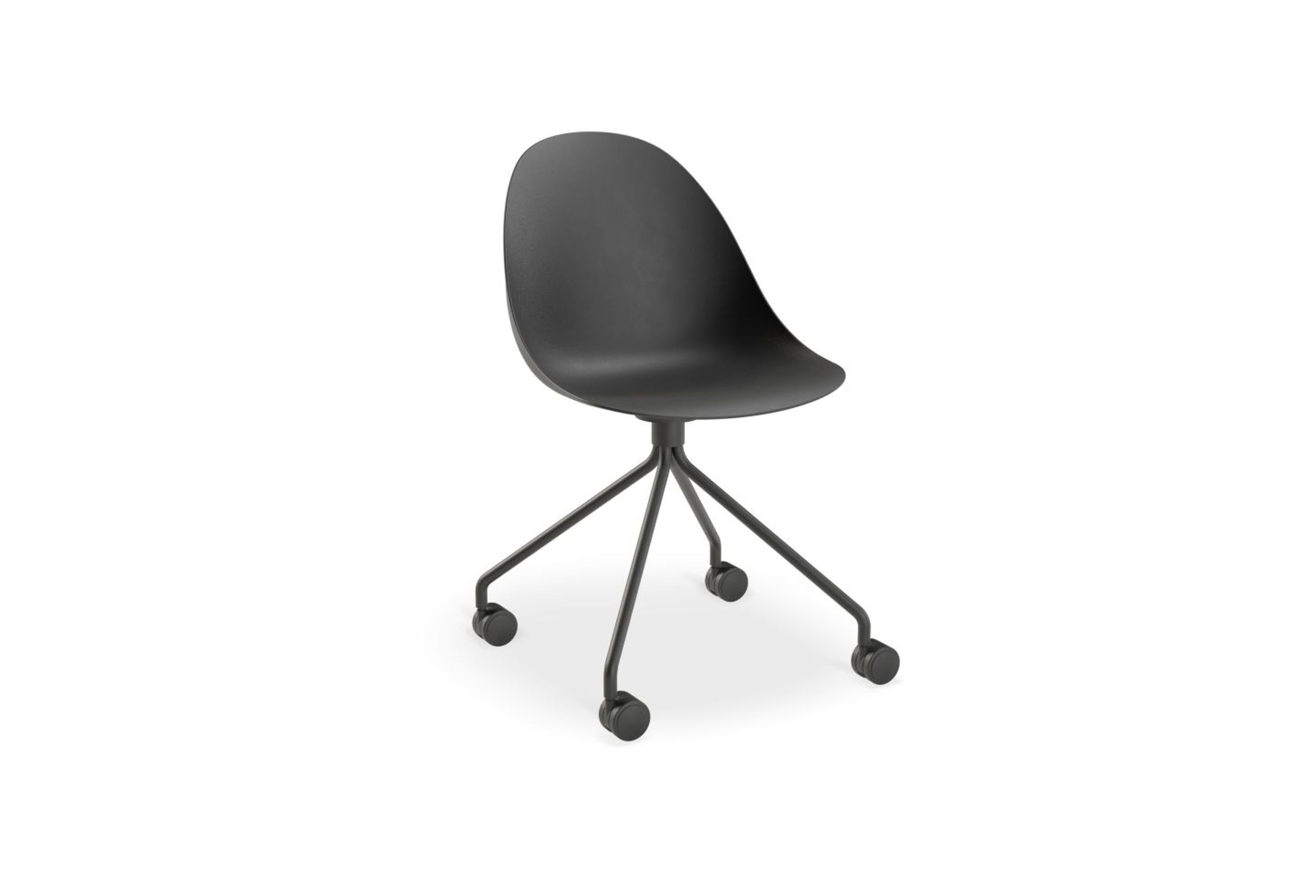 Pebble Chair Black with Shell Seat - Natural Beechwood Base