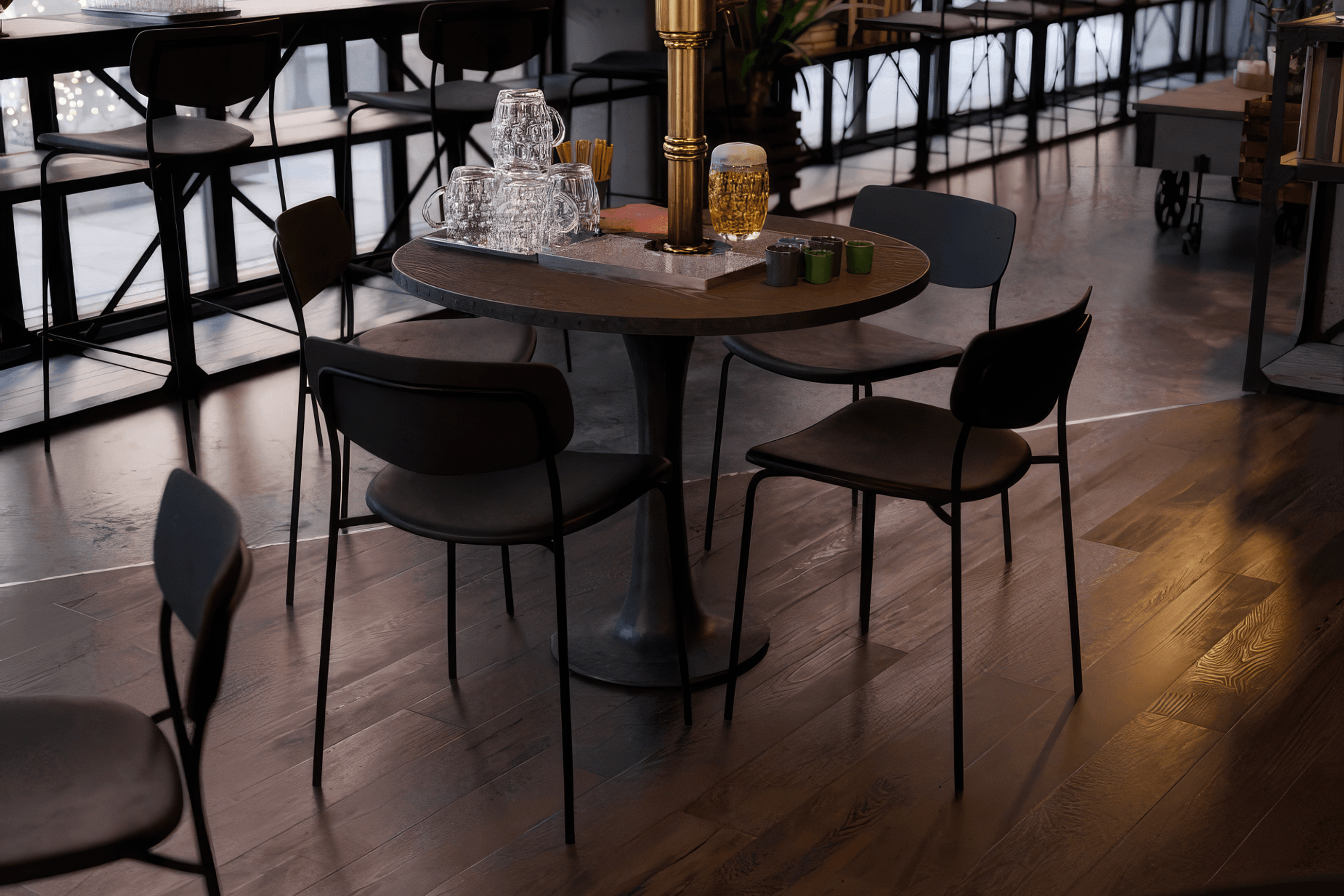 Rylie Chair - Padded Seat with Black Backrest