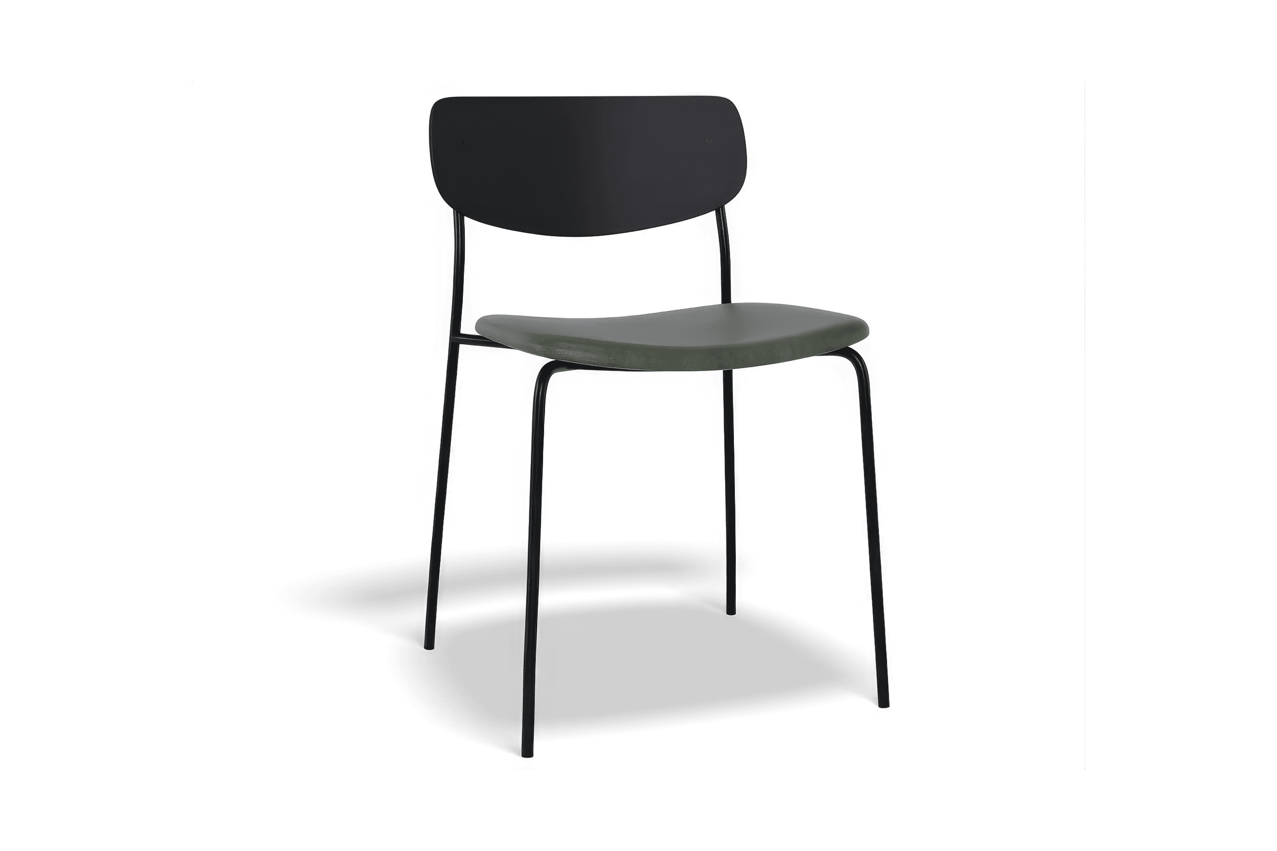 Rylie Chair - Padded Seat with Black Backrest