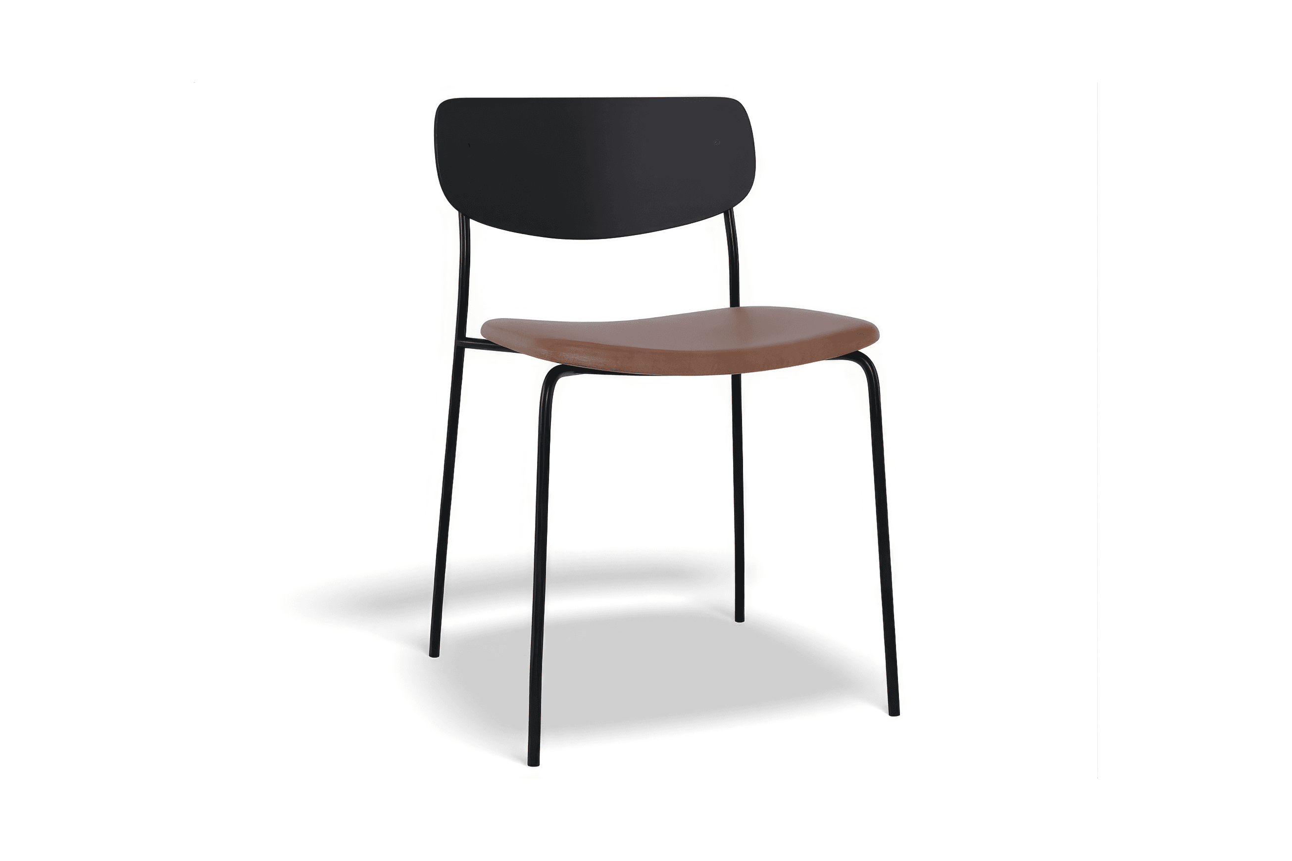 Rylie Chair - Padded Seat with Black Backrest