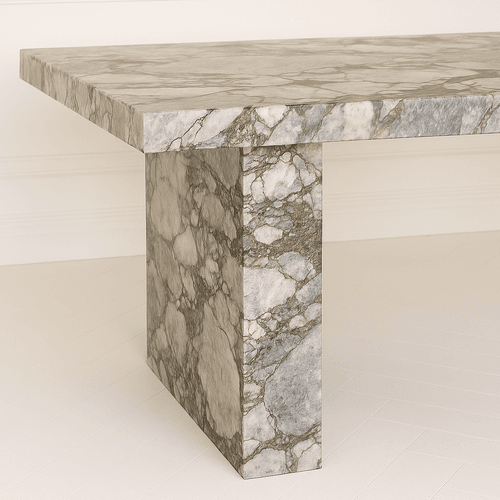 Sachi Dining Table - Milky Blue Marble