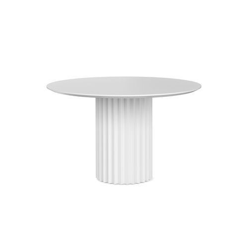 Kaei 120cm Round Fluted Pedestal Dining Table | White